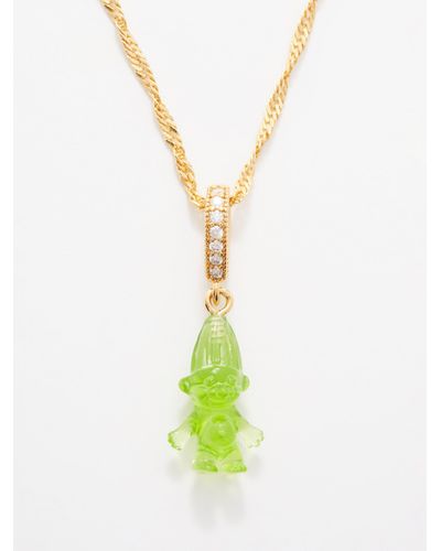 Crystal Haze Jewelry Collier plaqué or 18 carats et cristaux Lime Troll - Multicolore