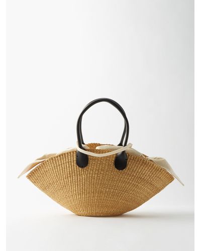 Muuñ Sophie Leather-trim Basket Bag - Metallic