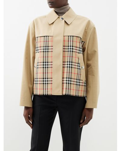 Logo Canvas Shirt Jacket in Beige - Burberry