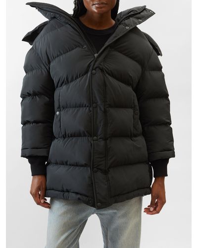 Balenciaga Swing Quilted Shell Hooded Coat - Black