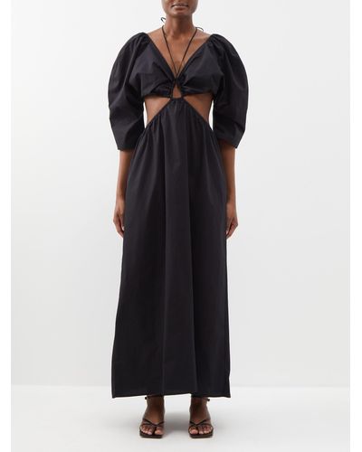 Mara Hoffman Shaina Cutout Organic Cotton-poplin Dress - Black