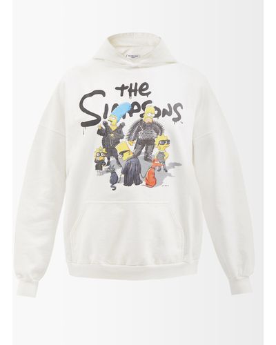 Balenciaga The Simpsons Cotton-jersey Hoodie - White