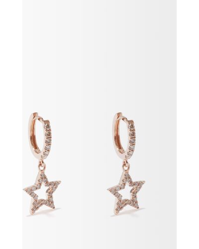 Rosa De La Cruz Star Diamond & 18kt Rose-gold Earrings - Natural