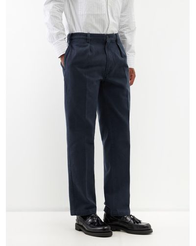 Drake's Games Cotton-twill Suit Trousers - Blue