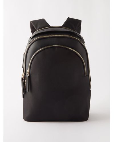 Troubadour Momentum Triple-zip Leather-trim Backpack - Black