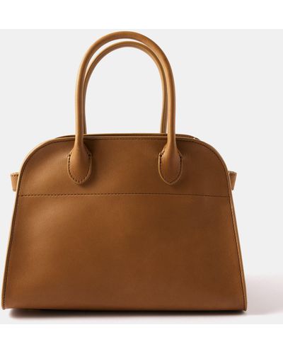The Row Margaux 10 Grained-leather Handbag - Brown
