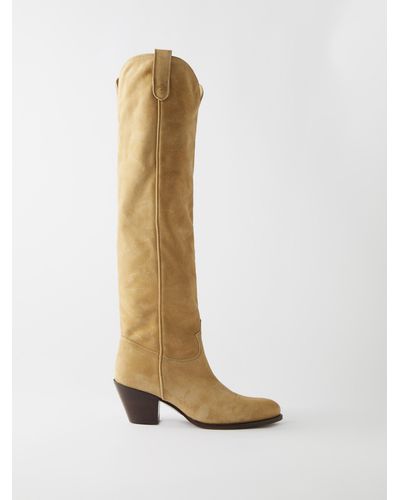 Polo Ralph Lauren Western Suede Knee-high Boots - White