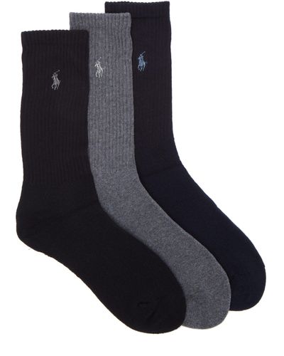 Polo Ralph Lauren Pack Of Three Logo-embroidered Socks - Multicolour