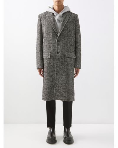 Valentino Garavani Rockstud-embellished Herringbone Wool-blend Coat - Grey