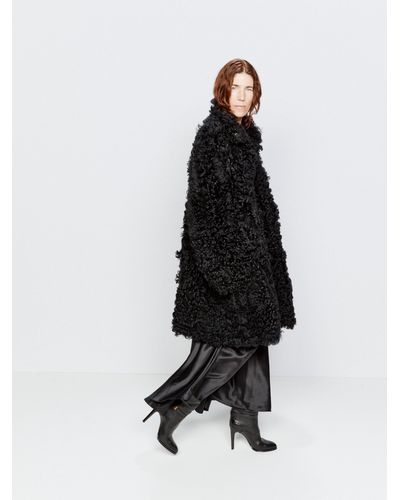 Pink Shawl-collar giant faux-fur monster coat, Raey