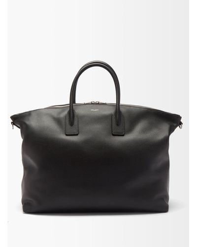 Saint Laurent Double-zip Leather Holdall Bag - Black