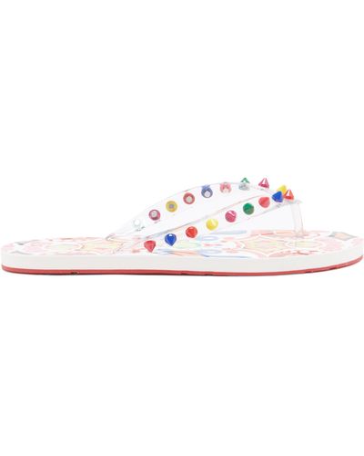 Christian Louboutin Loubi Flip Spiked Rubber Flip Flops Red