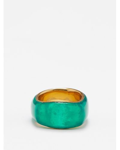 Completedworks Resin & 18kt Gold-plated Sterling Silver Ring - Green