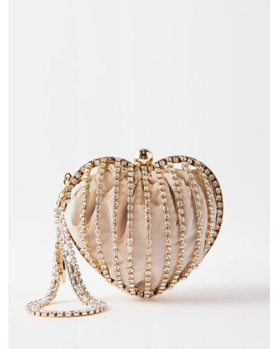 Rosantica Sospiro Crystal-embellished Satin Handbag - Natural