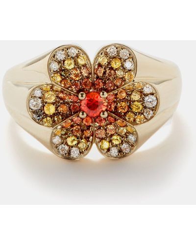 YVONNE LÉON 9kt yellow gold Daisy citrine necklace