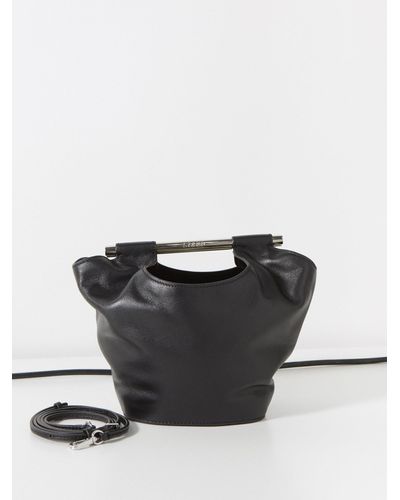 STAUD Mar Mini Leather Bucket Bag - Black