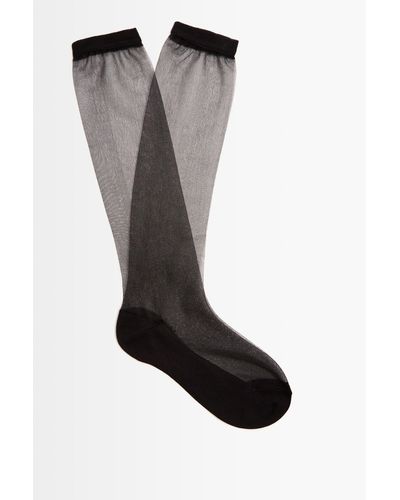 Raey Sheer Silk-blend Socks - Black