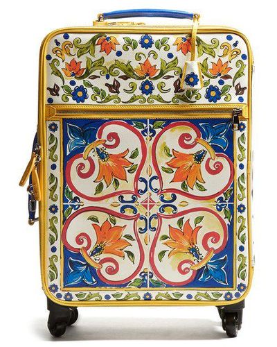 Dolce & Gabbana Majolica-print Leather Suitcase - Multicolour