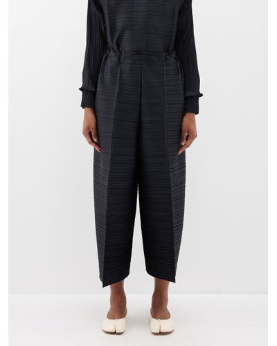 Pleats Please Issey Miyake Pressed-front Technical-pleated Wide-leg Trousers - Black