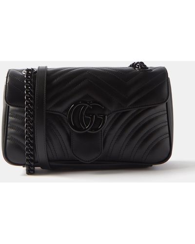 Gucci GG Marmont Small Matelassé-leather Shoulder Bag in Black