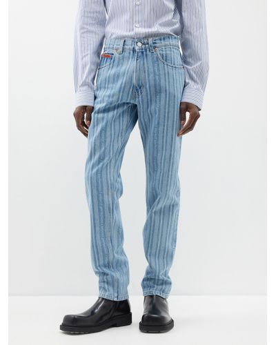 Denim top striped jeans