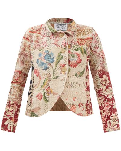 By Walid Anna Embroidered Vintage Cotton-chintz Jacket - Natural