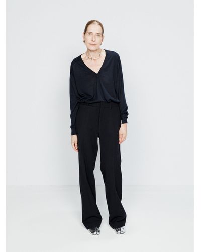 Raey Pantalon ample en laine mélangée Uniform - Noir