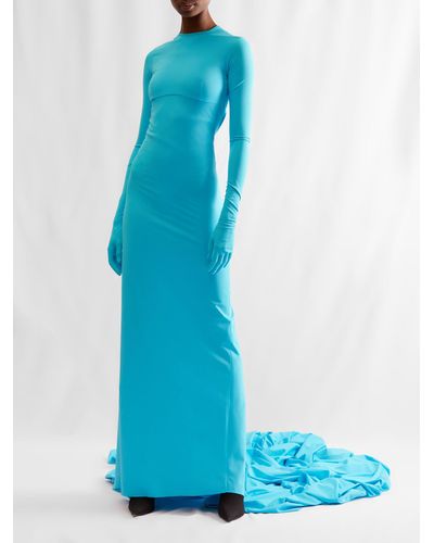 blue velvet balenciaga dress