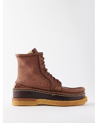 Visvim Cheekag Leather Folk Boots - Brown