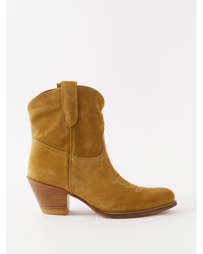 Polo Ralph Lauren Western Suede Ankle Boots - Brown