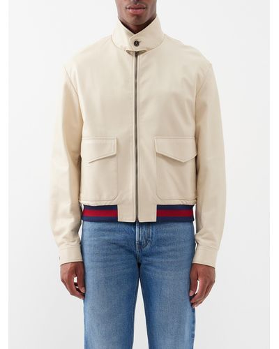 Gucci Leather Jacket With Gucci Mushrooms - Farfetch