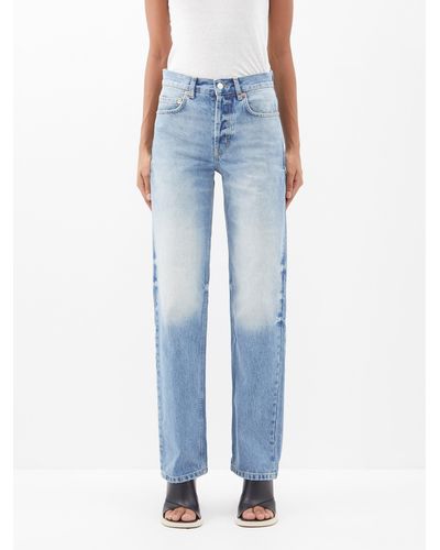 Blue 90s organic-cotton high-waisted wide-leg jeans, Raey