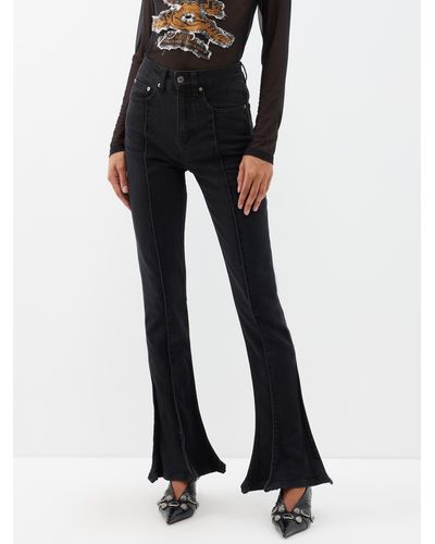 Y. Project Adjustable Flared Jeans in Black | Lyst