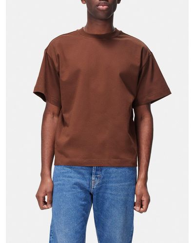 Séfr Atelier Cotton-jersey T-shirt - Brown
