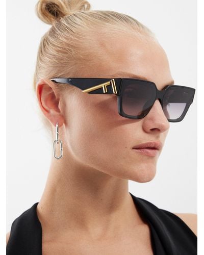 Fendi Fendigraphy Square Acetate Sunglasses in Natural | Lyst