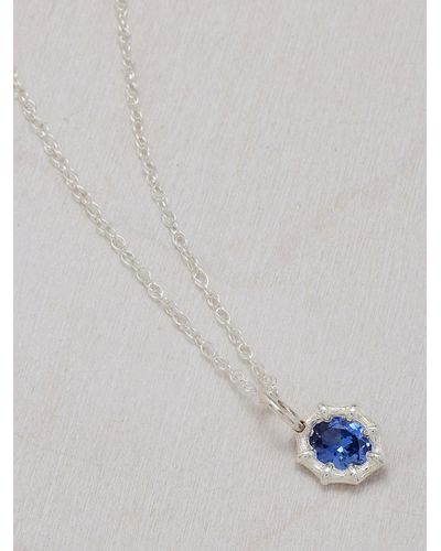 Bleue Burnham Mini Bamboo Sapphire & Sterling-silver Necklace - White