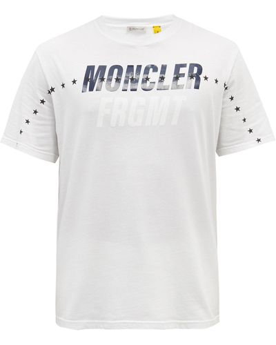 7 MONCLER FRAGMENT ロゴ コットンtシャツ - ホワイト