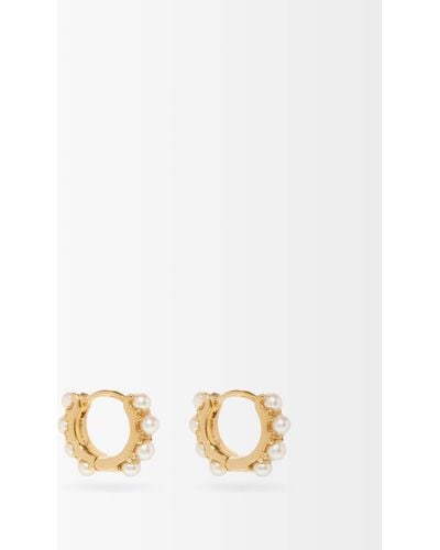 Rosa De La Cruz Pearl & 18kt Gold Eternity Hoop Earrings - Metallic