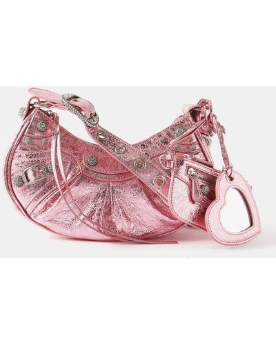 Balenciaga ル カゴール Xs メタリックレザーバッグ - ピンク