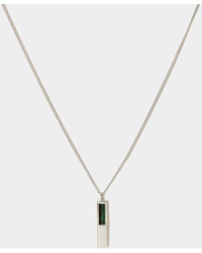 Tom Wood Malachite Sterling Silver Pendant Necklace - White