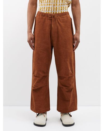 STORY mfg. Paco Wide-leg Organic-cotton Pants - Brown