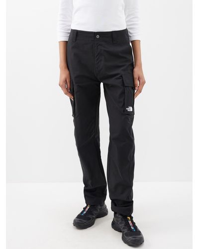 The North Face Embroidered-logo Cotton-blend Cargo Trousers - Black