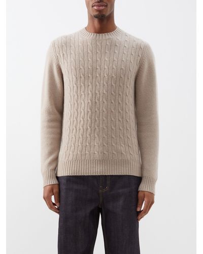 Allude Cable-knit Cashmere-blend Jumper - Natural