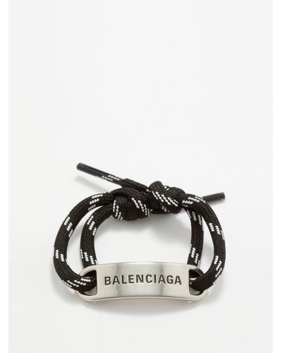 Balenciaga Logo-print Leather Bracelet in Black for Men | Lyst Canada