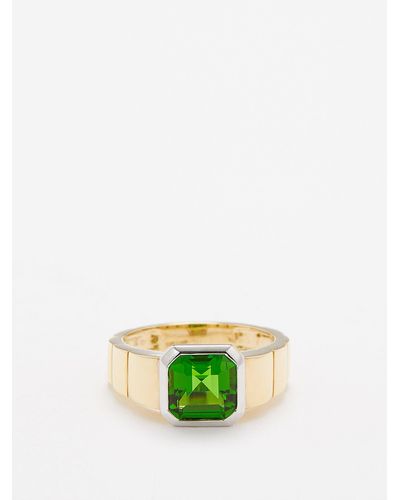 Yvonne Léon Concrete Glass & 9kt Gold Ring - Green