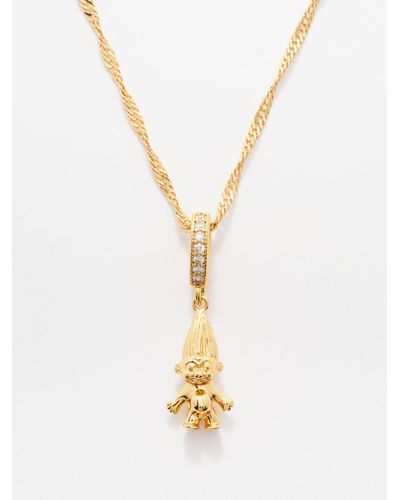 Crystal Haze Jewelry Collier en plaqué or 18 carats et cristaux Troll - Métallisé