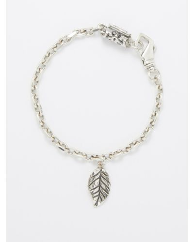 Emanuele Bicocchi Leaf Chain-link Sterling-silver Bracelet - White