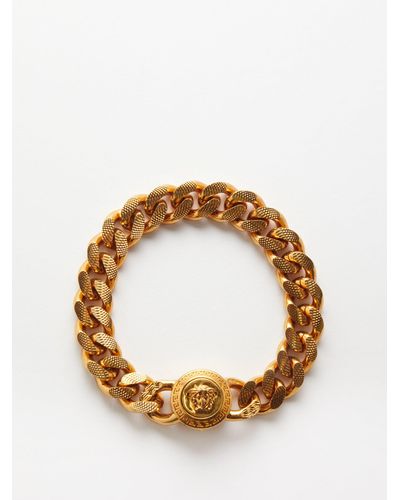 Versace Bracelet à maillons et médaillon Medusa - Métallisé