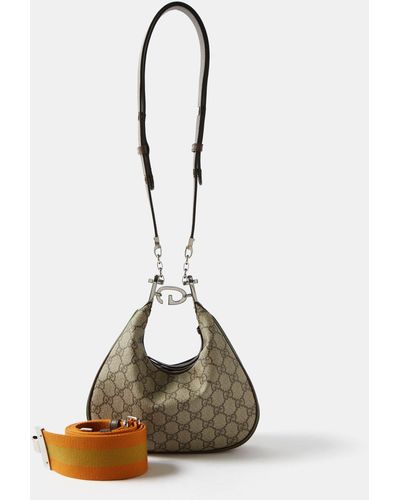 Gucci Attache Large Shoulder Bag In 4082 Beige Bl/blu/br
