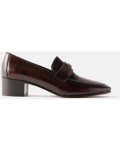 Bougeotte Flaneur 35 Leather Heeled Loafers - Brown